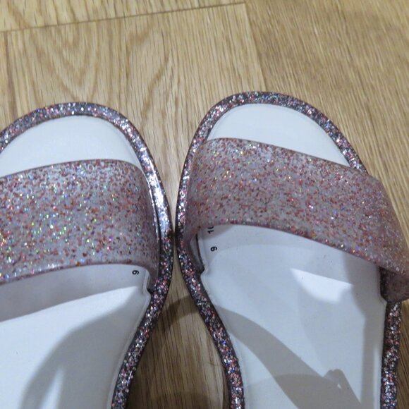 MINI MELISSA Mel Mar Pastel Pink Glitter Jelly Sandals - Girl's Size 9 - Picture 7 of 11